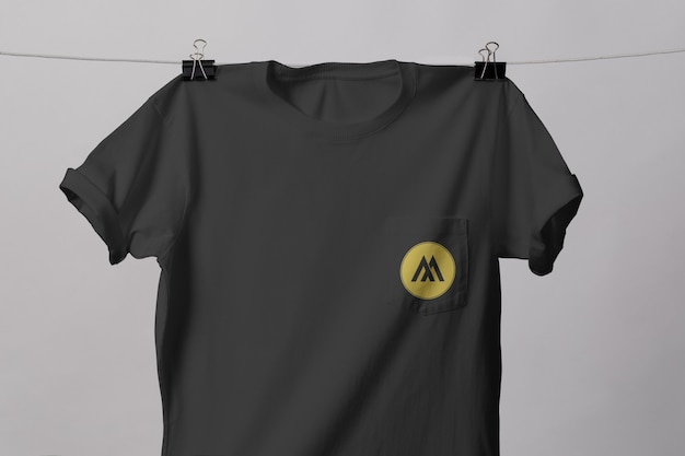 Pocket t-shirt mockup isolated