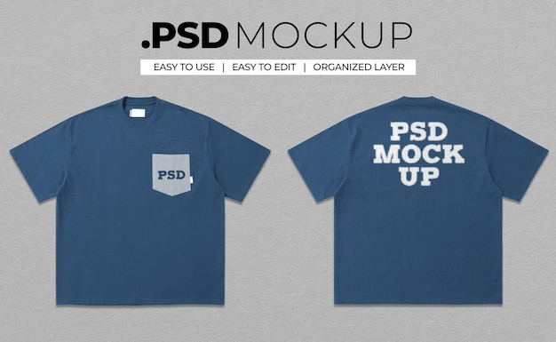 PSD pocket tee realistic psd mockup