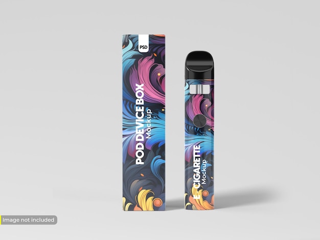 PSD pod device with box mockup