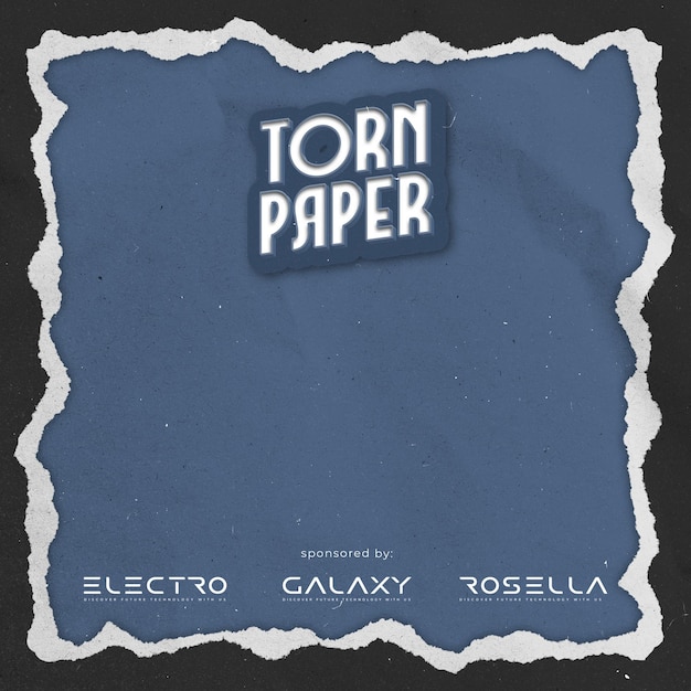 Podarty papier na niebieskim tle