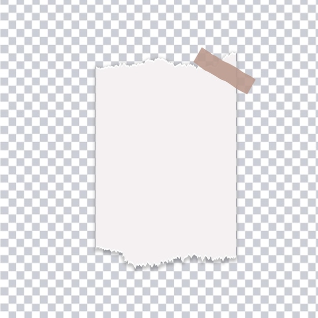Podarty papier utknął na przezroczystym tle