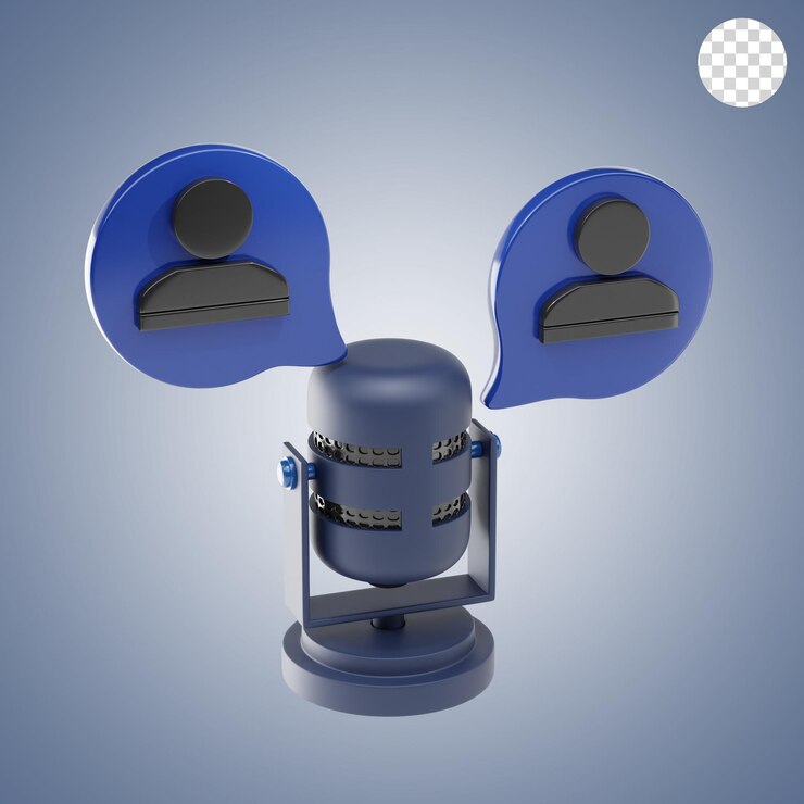 PSD podcast 3d icon and illustration