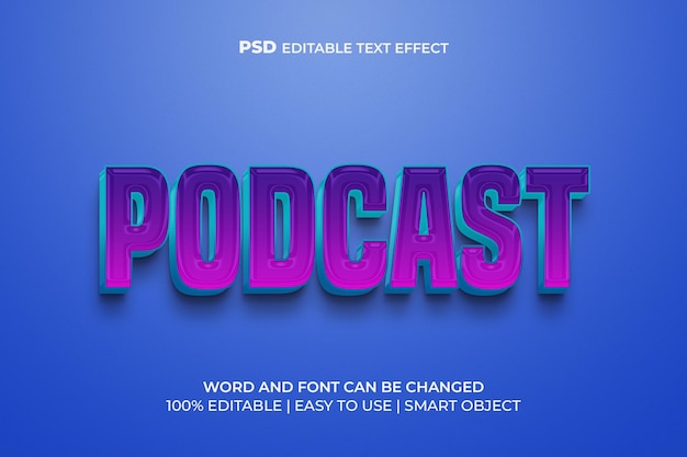 PSD podcast 3d-teksteffect