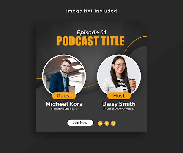 Podcast or business webinar modern social media banner post