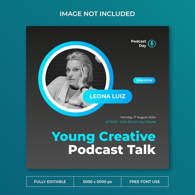 Podcast day instagram post social media template