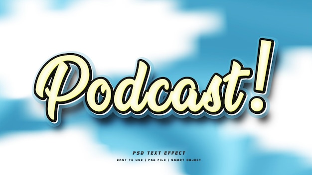 PSD podcast editable text effect