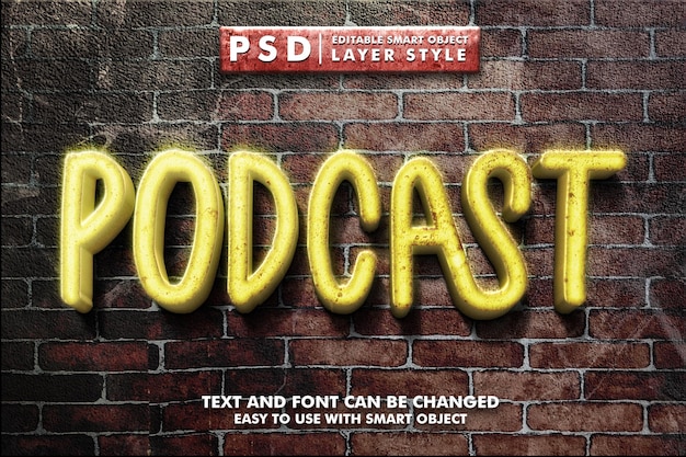 Podcast Edytowalny Efekt Tekstowy