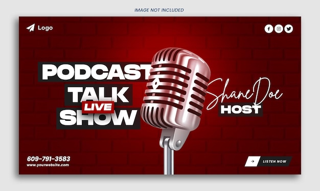 PSD podcast facebook cover banner design szablon psd