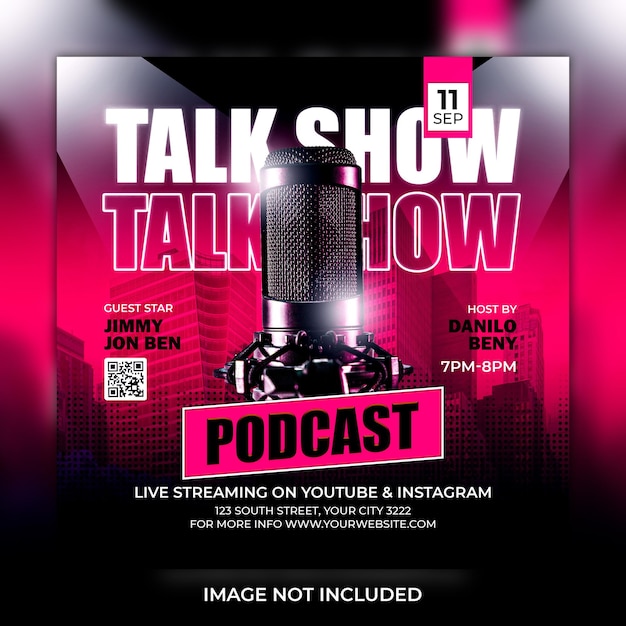 PSD podcast flyer social media instagram post template