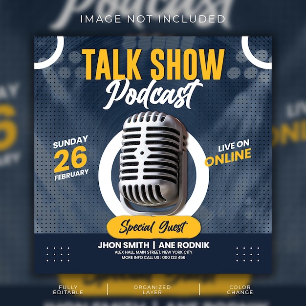 PSD podcast flyer sociale media instagram postsjabloon