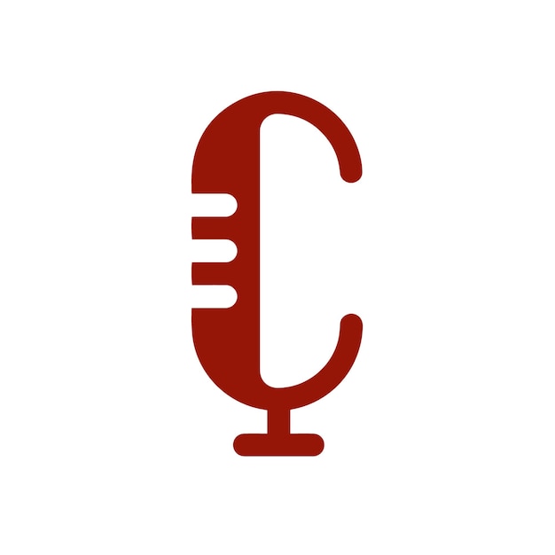 Icona del podcast e modello di logo della lettera c psd