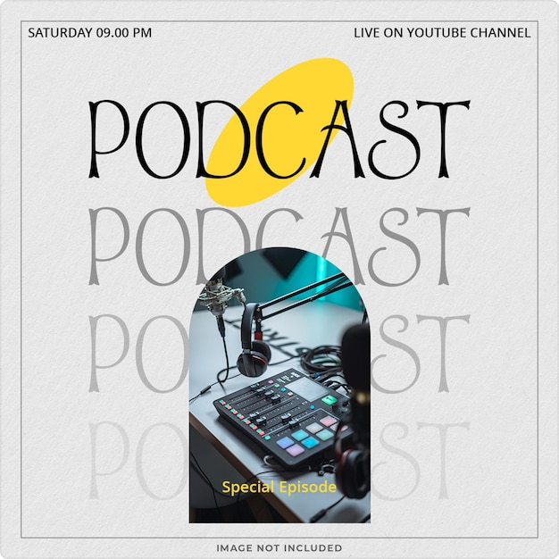 PSD podcast instagram feeds template psd design