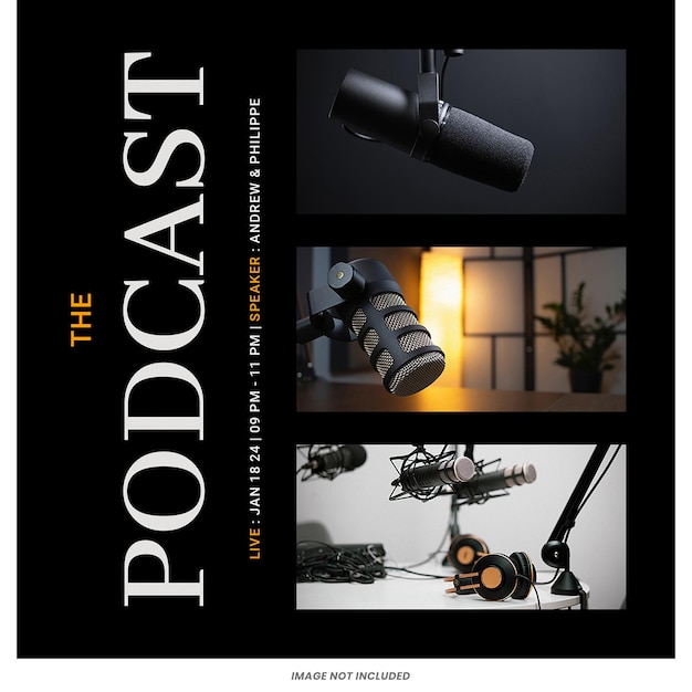 PODCAST instagram 帖子模板 psd 设计