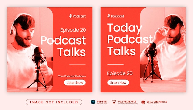 PSD podcast instagram post template