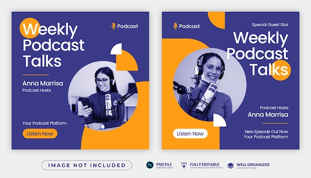 PSD podcast instagram post template