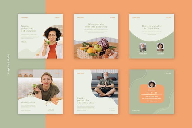 podcast instagram social media post templates premium psd premium psd