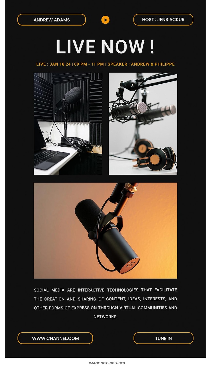 PSD podcast instagram stories szablon psd design