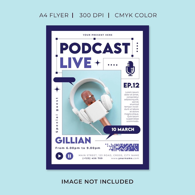 podcast live event flyer