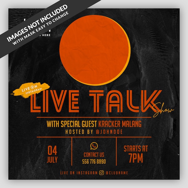 Podcast live flyer banner social media template