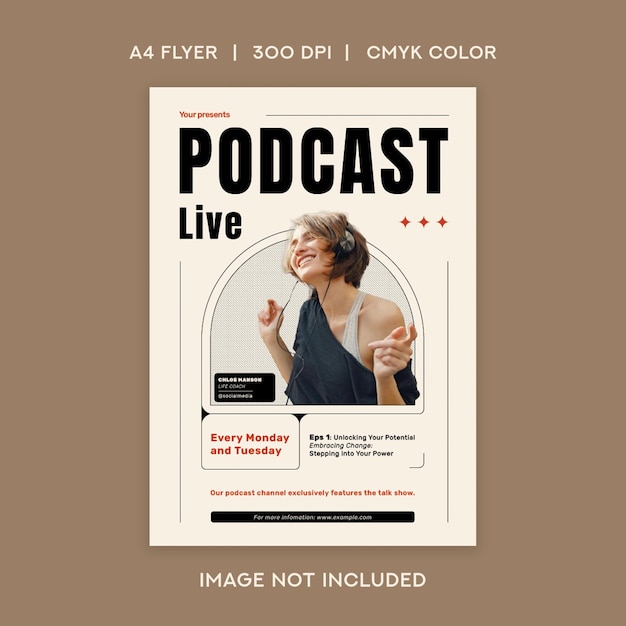 podcast live flyer