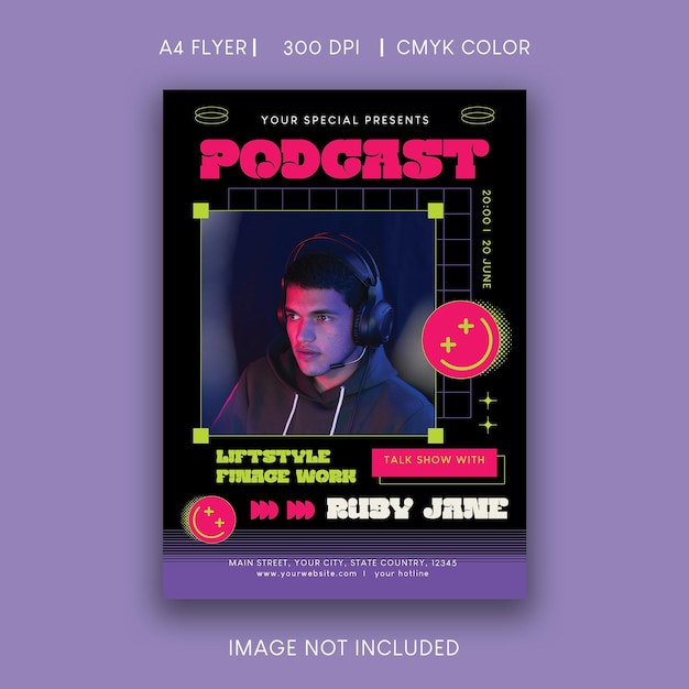 podcast live flyer