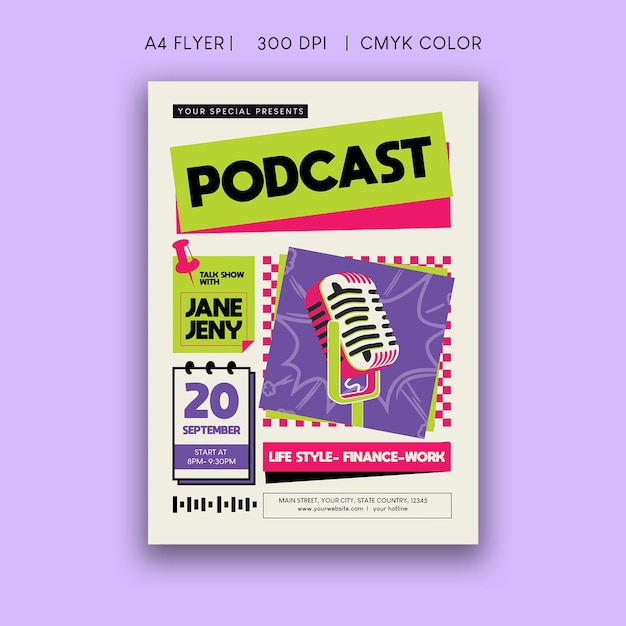 podcast live flyer