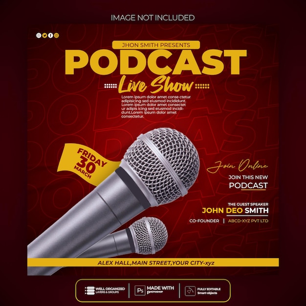 PSD podcast live show social media post