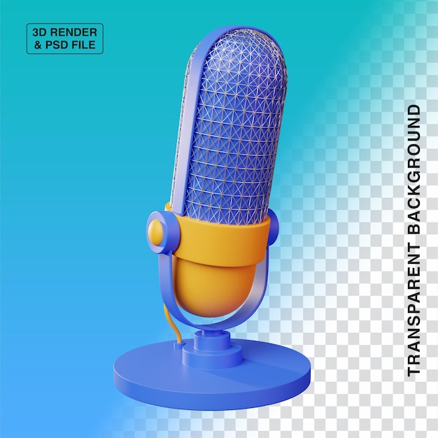 Podcast Microfoon 3D Illustratie