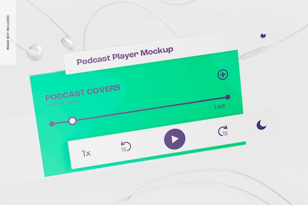 Mockup del giocatore di podcast, caduta