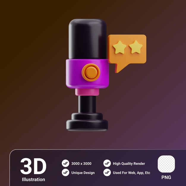 PSD podcast rating ilustracja 3d