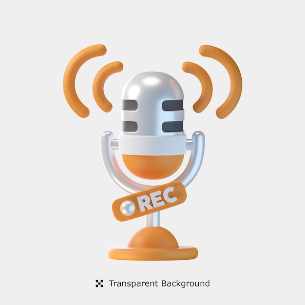 Podcast recording 3d icon illustration