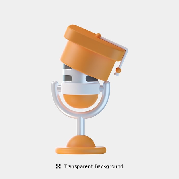 Podcast school 3d icon illustration