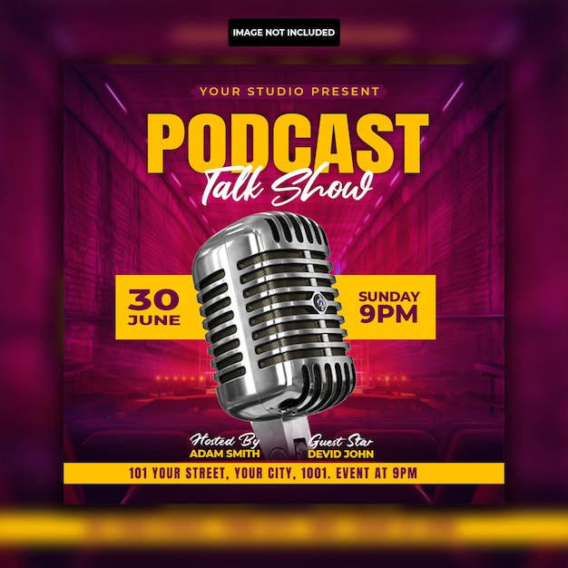 Podcast show flyer and social media post template