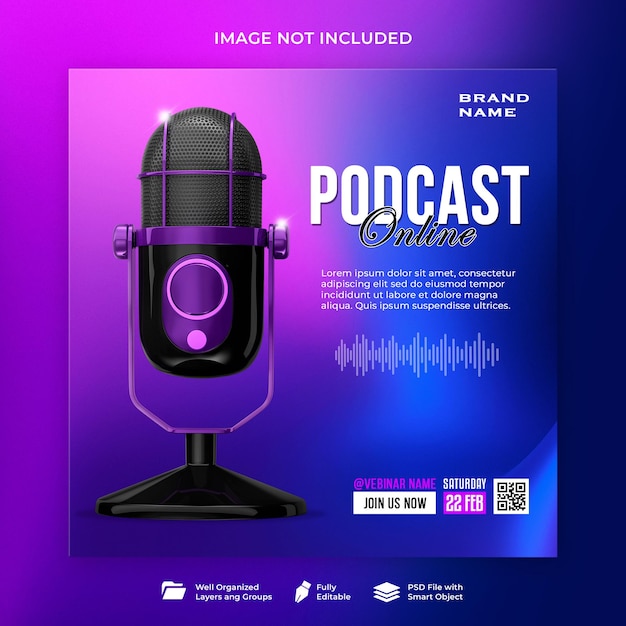 Podcast social media design template