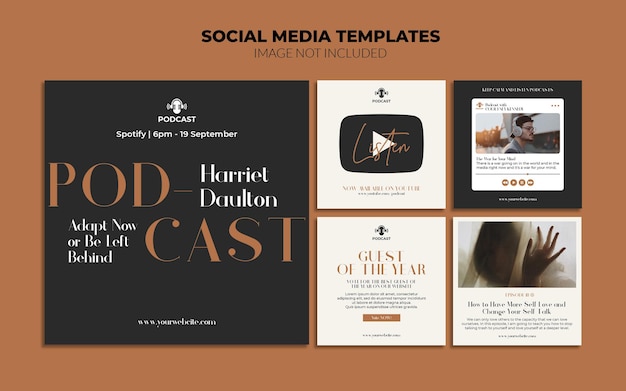 Podcast social media instagram post templates