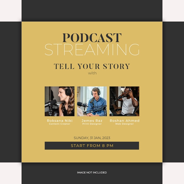 Podcast social media post template