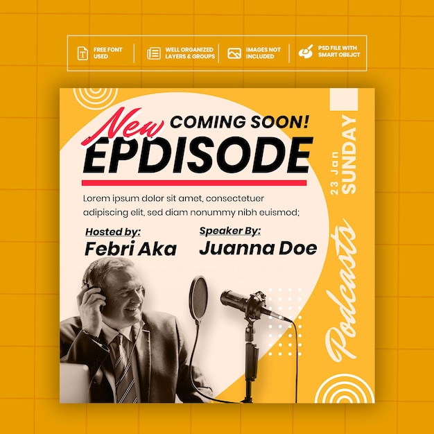 PSD podcast social media template