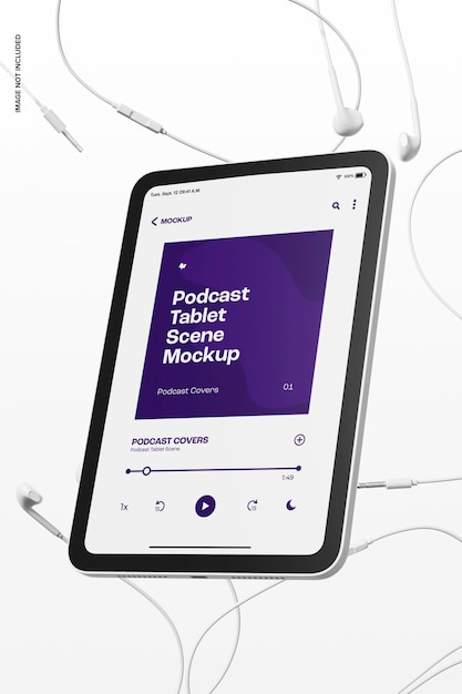 Podcast tablet scene mockup