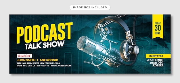 PSD podcast talk show facebook cover template