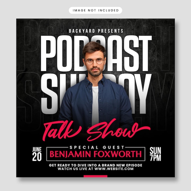 PSD modello di volantino podcast talk show e post sui social media photoshop psd