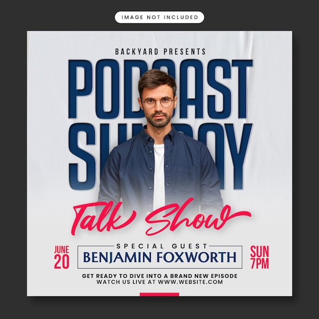 Modello di volantino Podcast Talk Show e post sui social media Photoshop PSD