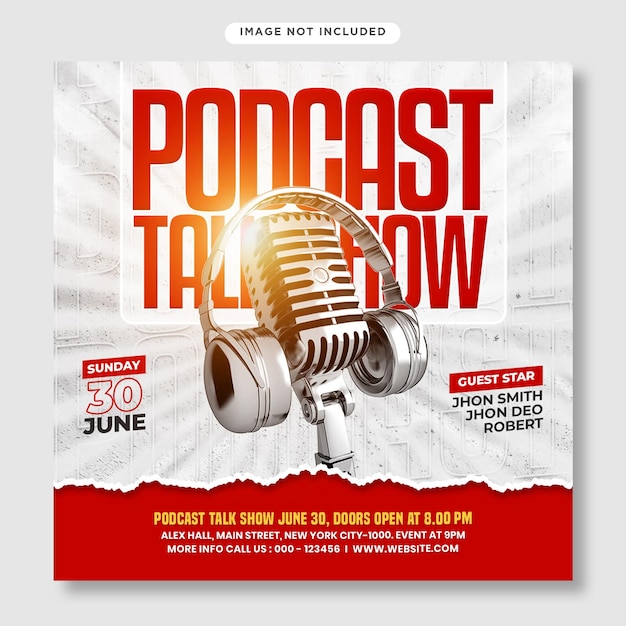 Podcast talk show flyer and social media post template