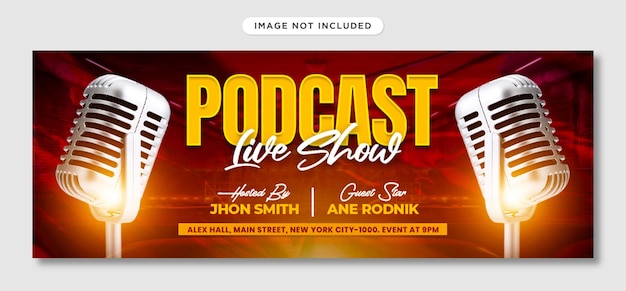 Podcast talk show social media cover and banner template