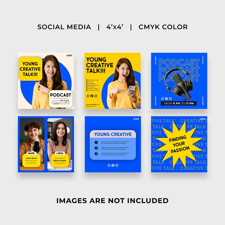 PSD ポッドキャストトークショー ソーシャルメディア投稿テンプレート
