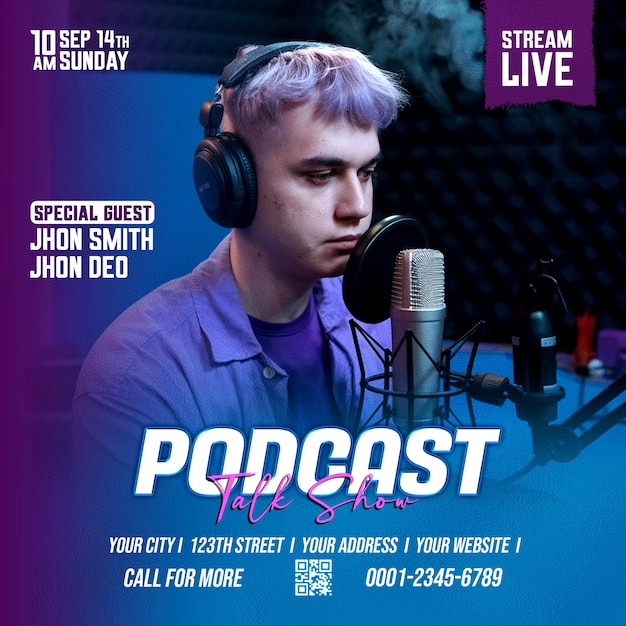 Podcast Template Design Social Media Post Template