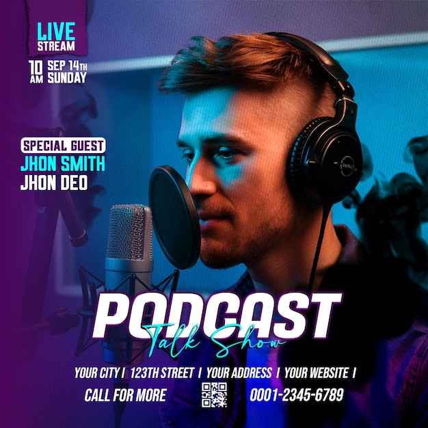 Podcast Template Design Social Media Post Template