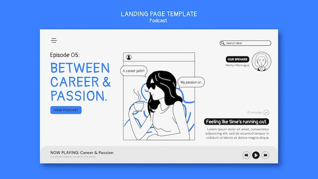 PSD Веб-шаблон подкаста