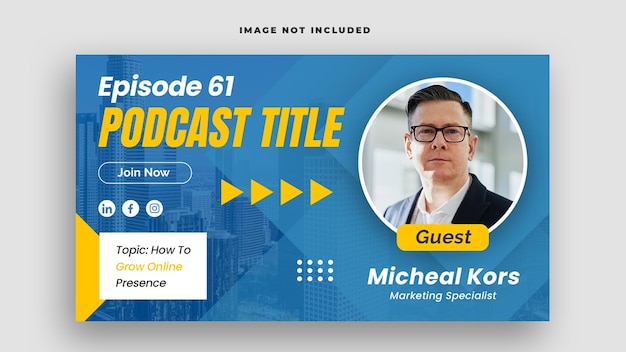 PSD podcast or webinar social media banner