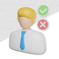 Podejmowanie decyzji widok z boku renderowania 3d ikona ilustracja na przezroczystym tle