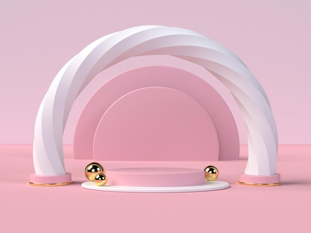 Podie produktpræsentation i 3d-gengivelse